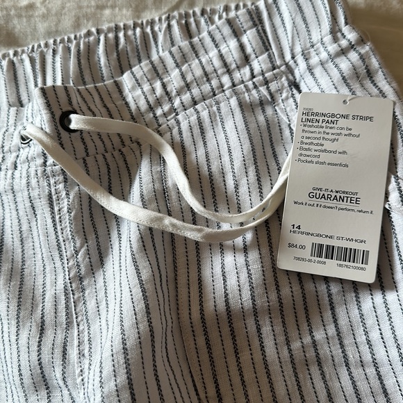 Athleta Herringbone Stripe Linen Pant - Picture 3 of 5
